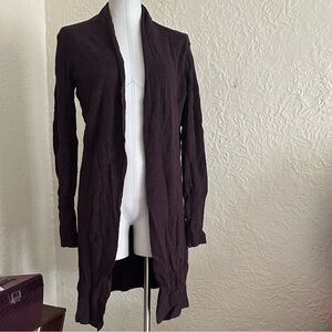 Nordstrom Leith Burgundy Fudge Heather Ribbed Cardigan Sweater XS NWT